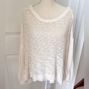 Free People We The Free Light Weight Oversized Summer Sweater White